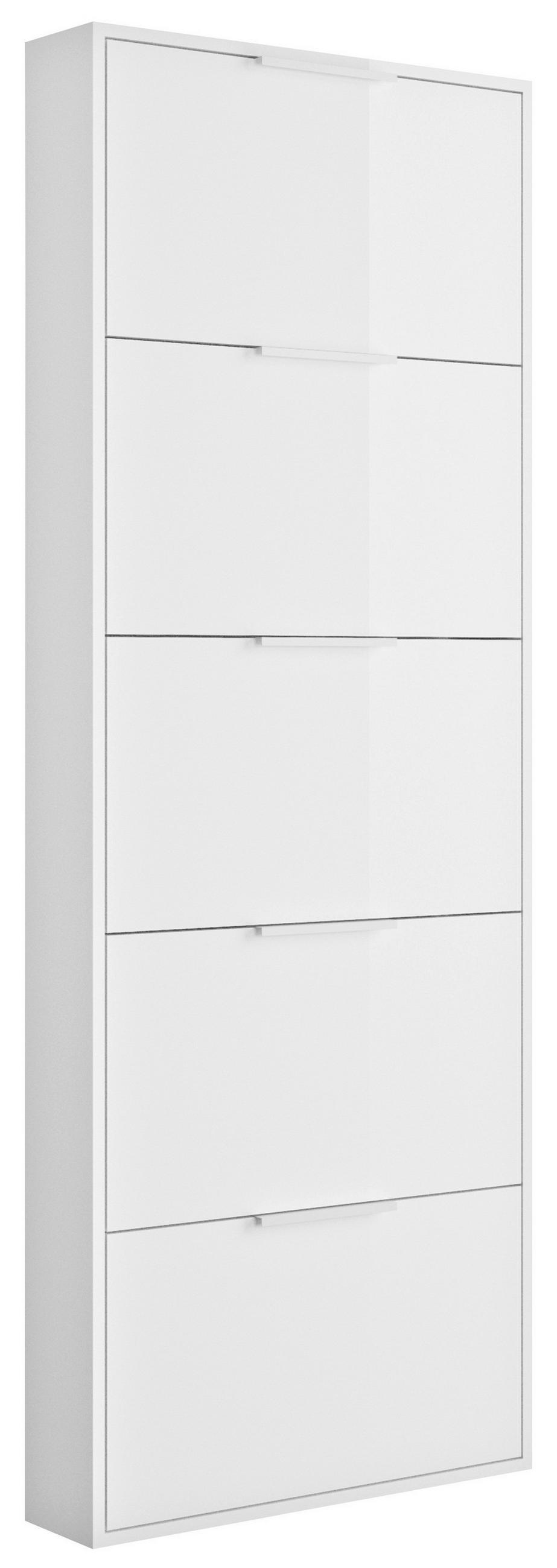 ORMARIĆ ZA OBUĆU  bijela visoki sjaj  drvni materijal     - bijela/bijela visoki sjaj, Design, drvni materijal (65/173,5/15cm) - Carryhome