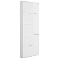 OMARA Z LOPUTAMI ZA ČEVLJE bela, visoki sijaj - bela/visoki sijaj, Design, leseni material (65/173,5/15cm) - Carryhome