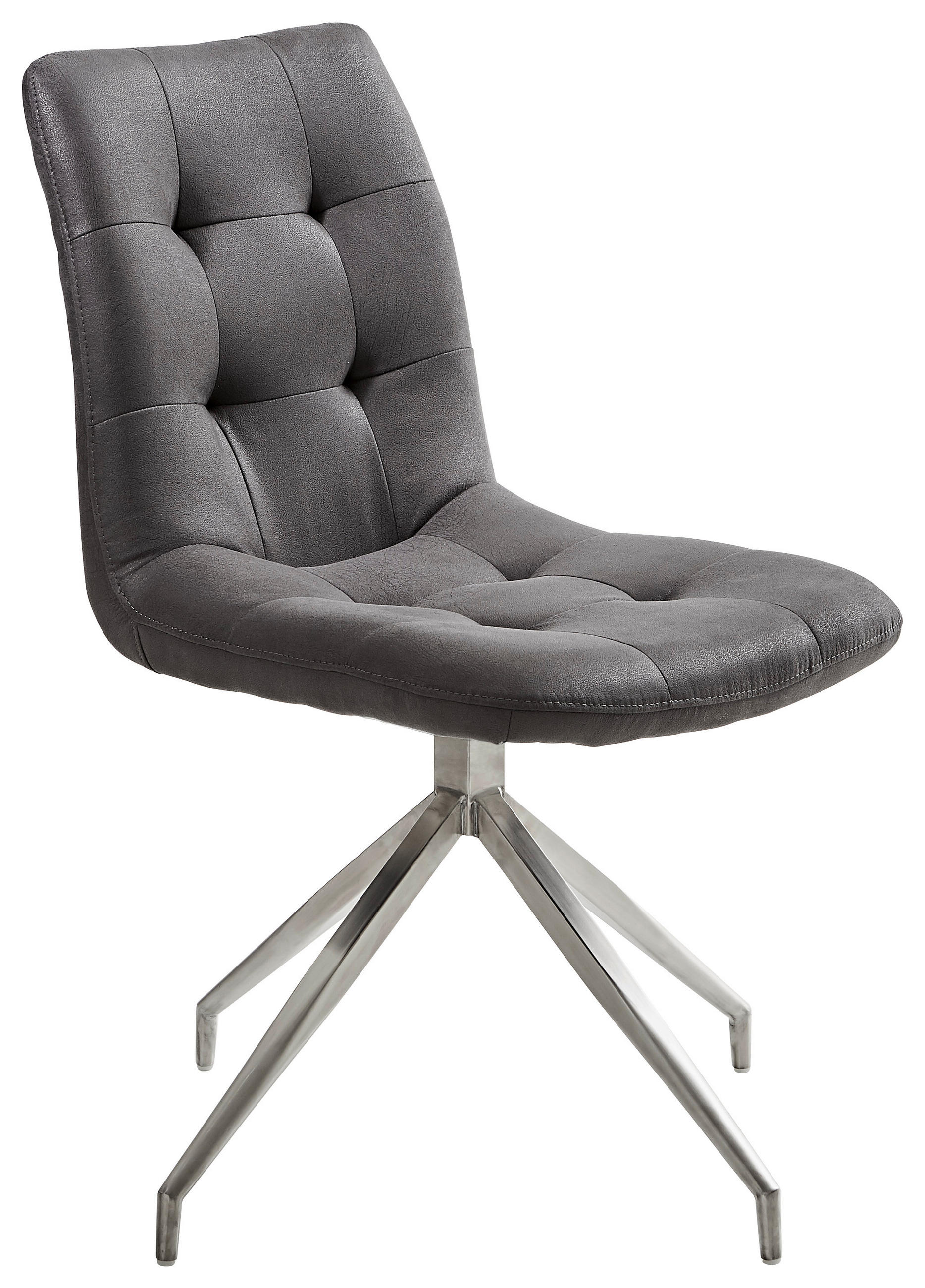 SCAUN in metal, textil culoare inox, gri închis