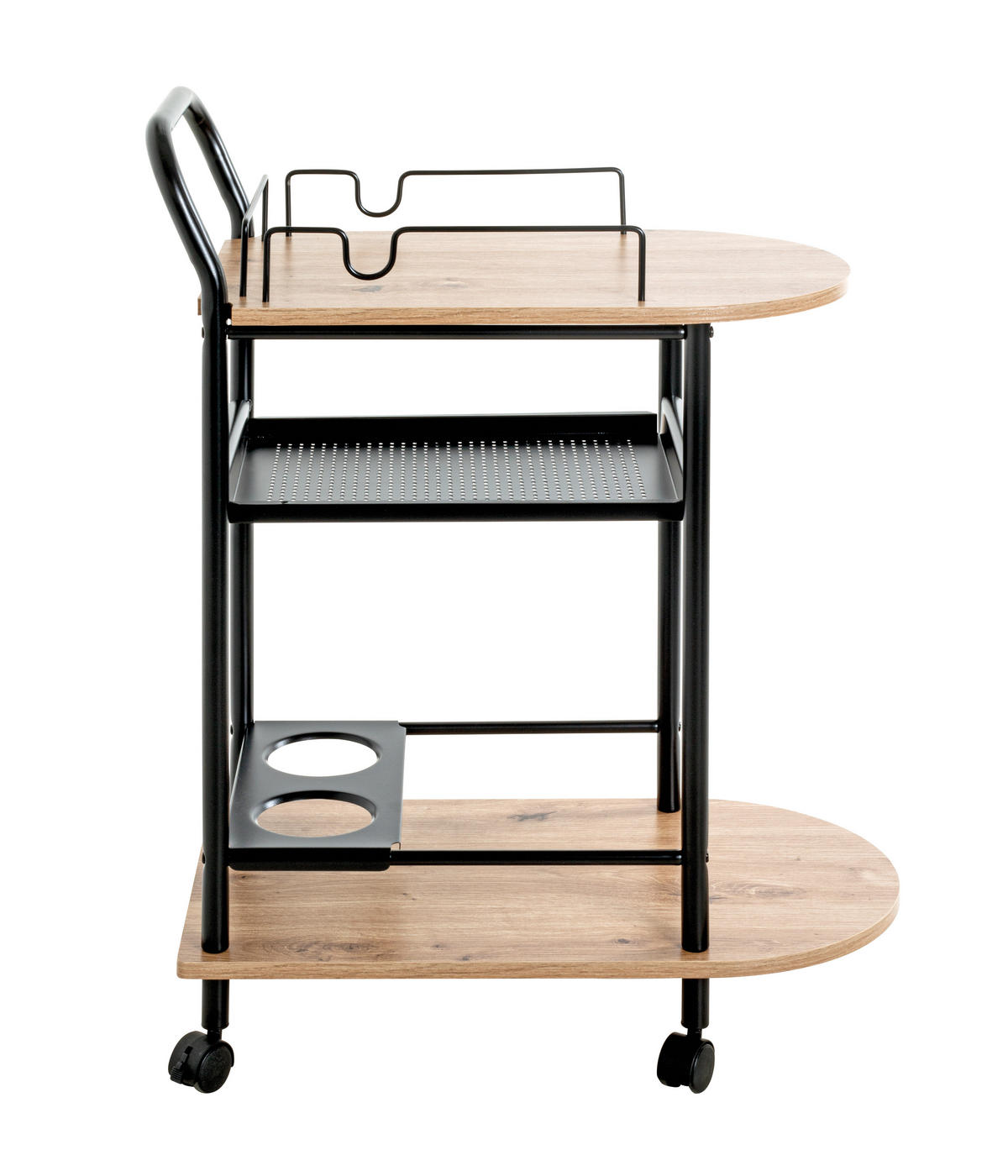 SERVÍROVACÍ VOZÍK, černá, barvy dubu, 65/35/83 cm - černá/barvy dubu, Design, kov/kompozitní dřevo (65/35/83cm)