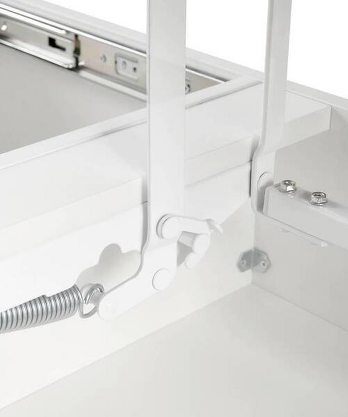 COUCHTISCH in Metall, Holzwerkstoff 120/60/40-65 cm  - Weiss/Eichefarben, Design, Holzwerkstoff/Metall (120/60/40-65cm) - Livetastic