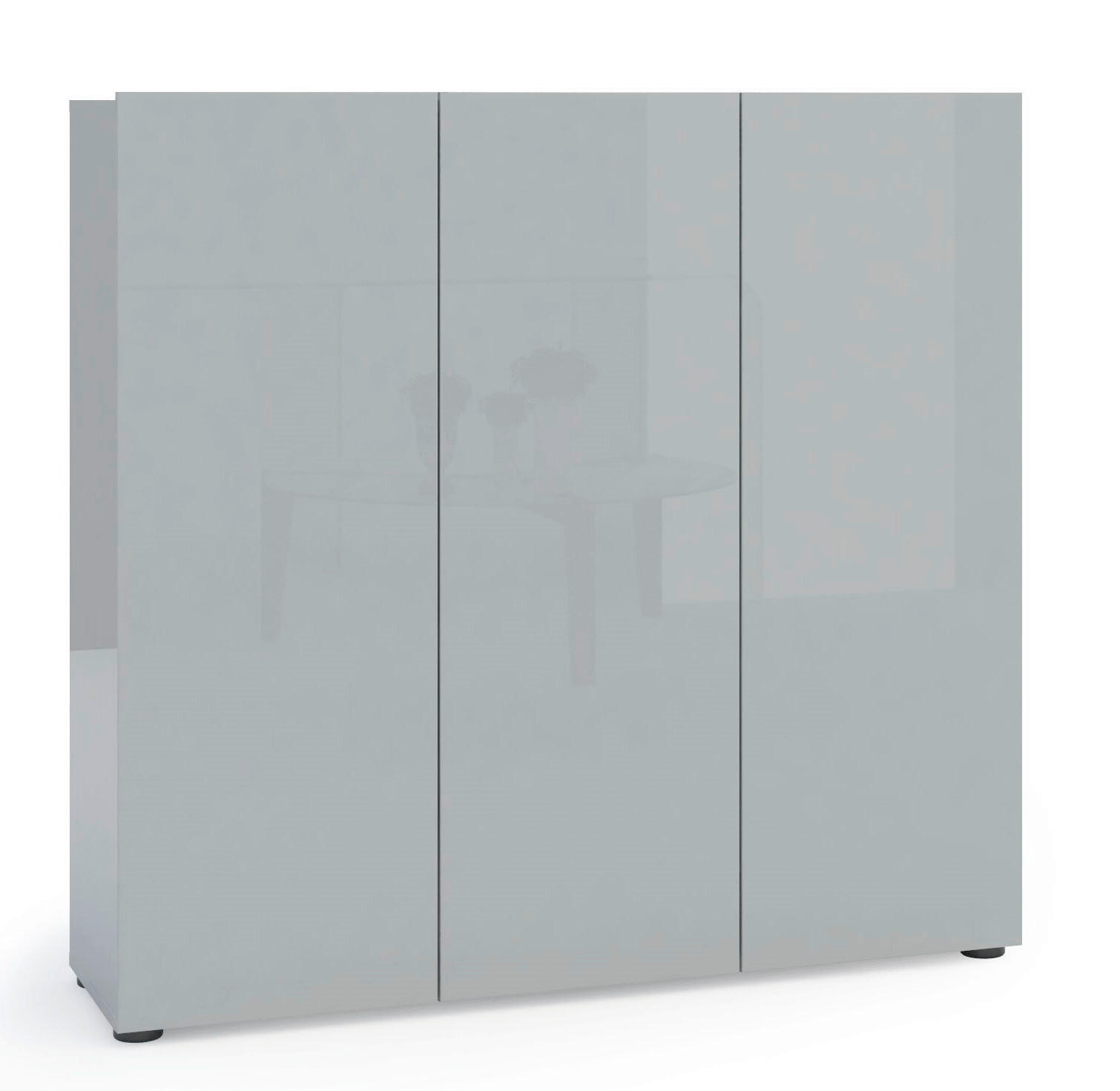 SCHUHSCHRANK Grau - Schwarz/Grau, Design, Holzwerkstoff/Kunststoff (120/115/34cm) - Xora