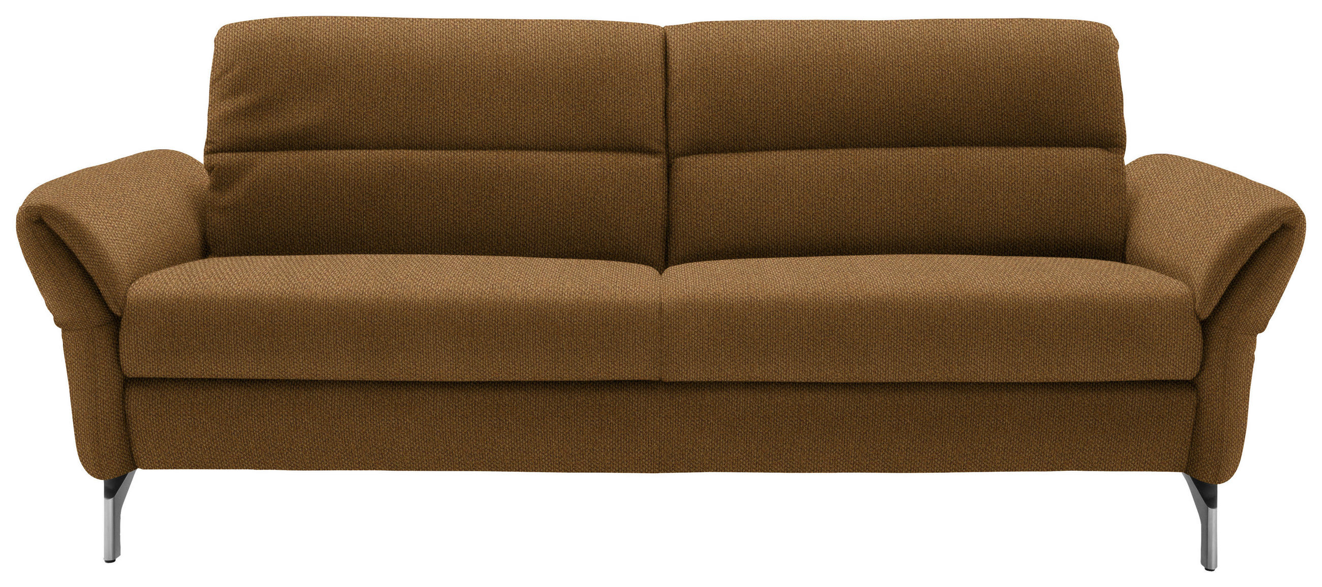 2,5-SITZER in Flachgewebe Senfgelb  - Senfgelb/Nickelfarben, Design, Textil/Metall (212/87/100cm) - Schöner Wohnen