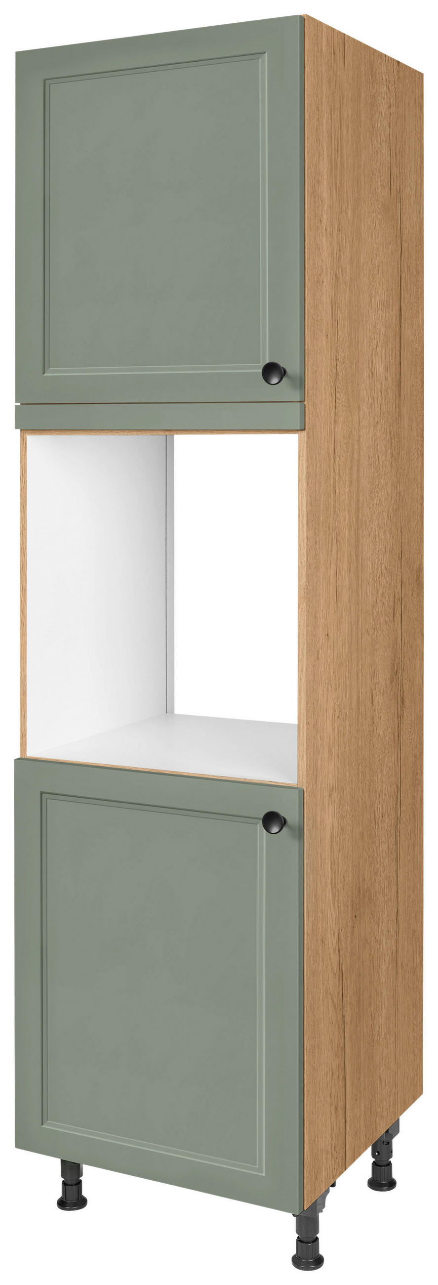 GERÄTEUMBAUSCHRANK 60/216,6/58 cm  in Grün  - Eichefarben/Schwarz, MODERN, Holzwerkstoff/Metall (60/216,6/58cm) - Nobilia