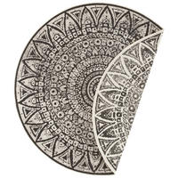 FLACHWEBETEPPICH 200 cm Nora Creme, Schwarz rund  - Creme/Schwarz, Design, Kunststoff (200cm) - Hanse Home