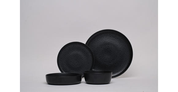 KOMBISERVICE Mika black 16-teilig  - Schwarz, Trend, Keramik - Novel