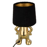 TISCHLEUCHTE 15/28 cm   - Goldfarben/Schwarz, Design, Keramik/Textil (15/28cm) - Novel