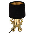 TISCHLEUCHTE 15/28 cm   - Goldfarben/Schwarz, Design, Keramik/Textil (15/28cm) - Novel