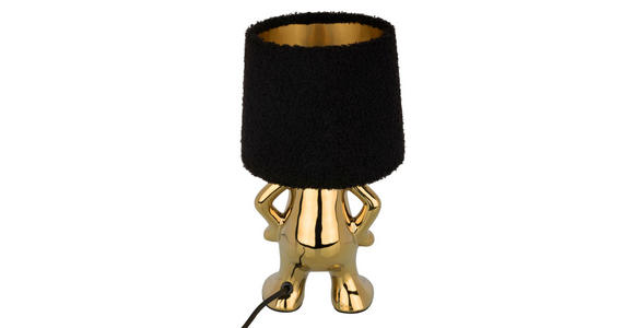 TISCHLEUCHTE 15/28 cm - Goldfarben/Schwarz, Design, Keramik/Textil (15/28cm) - Novel