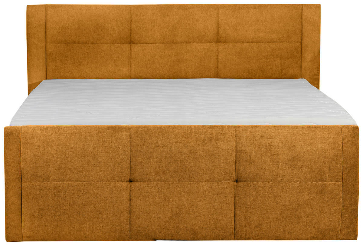 BOXSPRINGBETT 160/200 cm  in Gelb  - Gelb/Schwarz, KONVENTIONELL, Kunststoff/Textil (160/200cm) - Boxxx