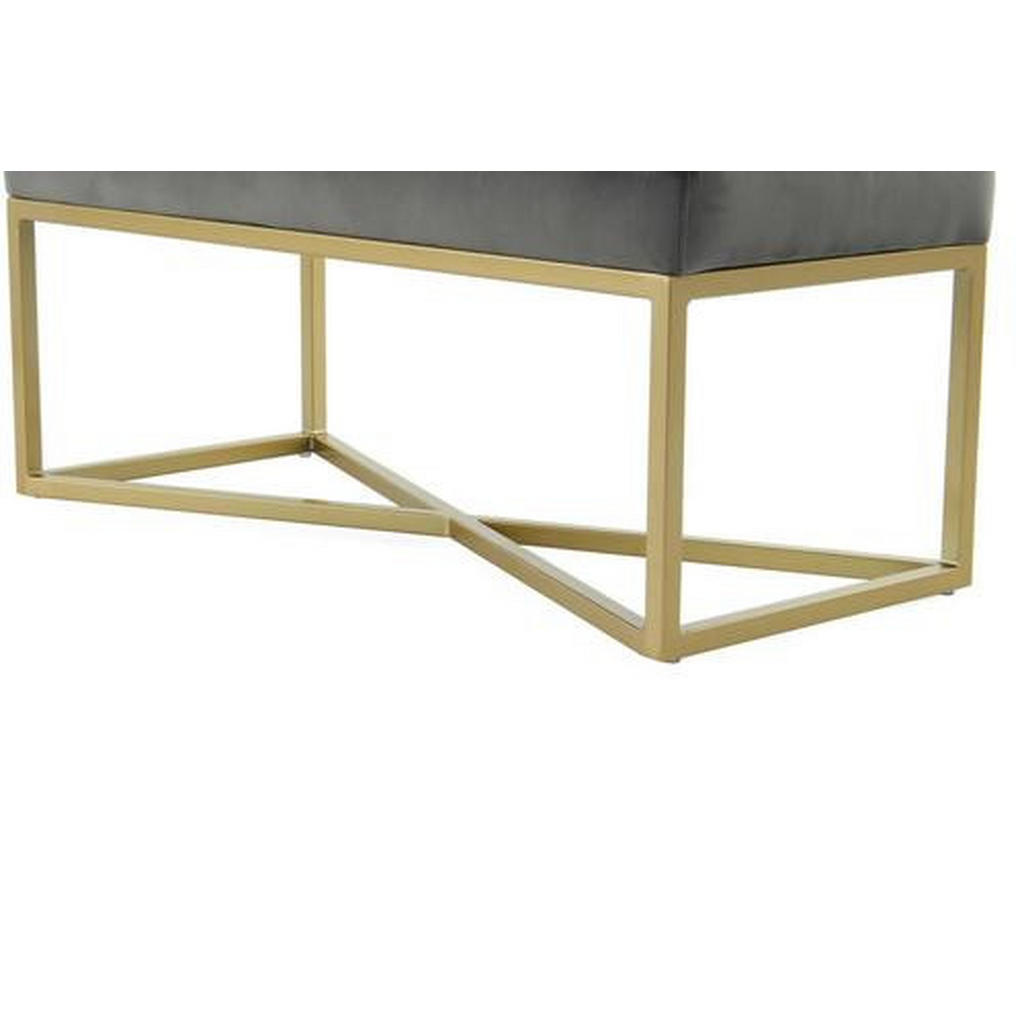 Thumbnail - Kayoom Hockerbank, Grau, Gold, Metall, Kunststoff, Textil, 90x40x40 cm, Esszimmer, Bänke, Sitzbänke