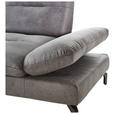 ECKSOFA in Mikrofaser Dunkelgrau  - Dunkelgrau/Schwarz, KONVENTIONELL, Textil/Metall (176/284cm) - Carryhome