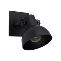 BODOVÉ SVÍTIDLO, 28 W/E27, 16,0/16,0 cm  - černá, Basics, kov/dřevo (16,0/16,0cm) - Eglo