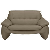 2-SITZER-SOFA Mokka Echtleder  - Silberfarben/Mokka, KONVENTIONELL, Leder/Metall (154/86/91cm) - Celina Home