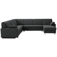 WOHNLANDSCHAFT  in Mikrovelours Anthrazit  - Anthrazit/Alufarben, KONVENTIONELL, Textil (237/323/158cm) - Sedda