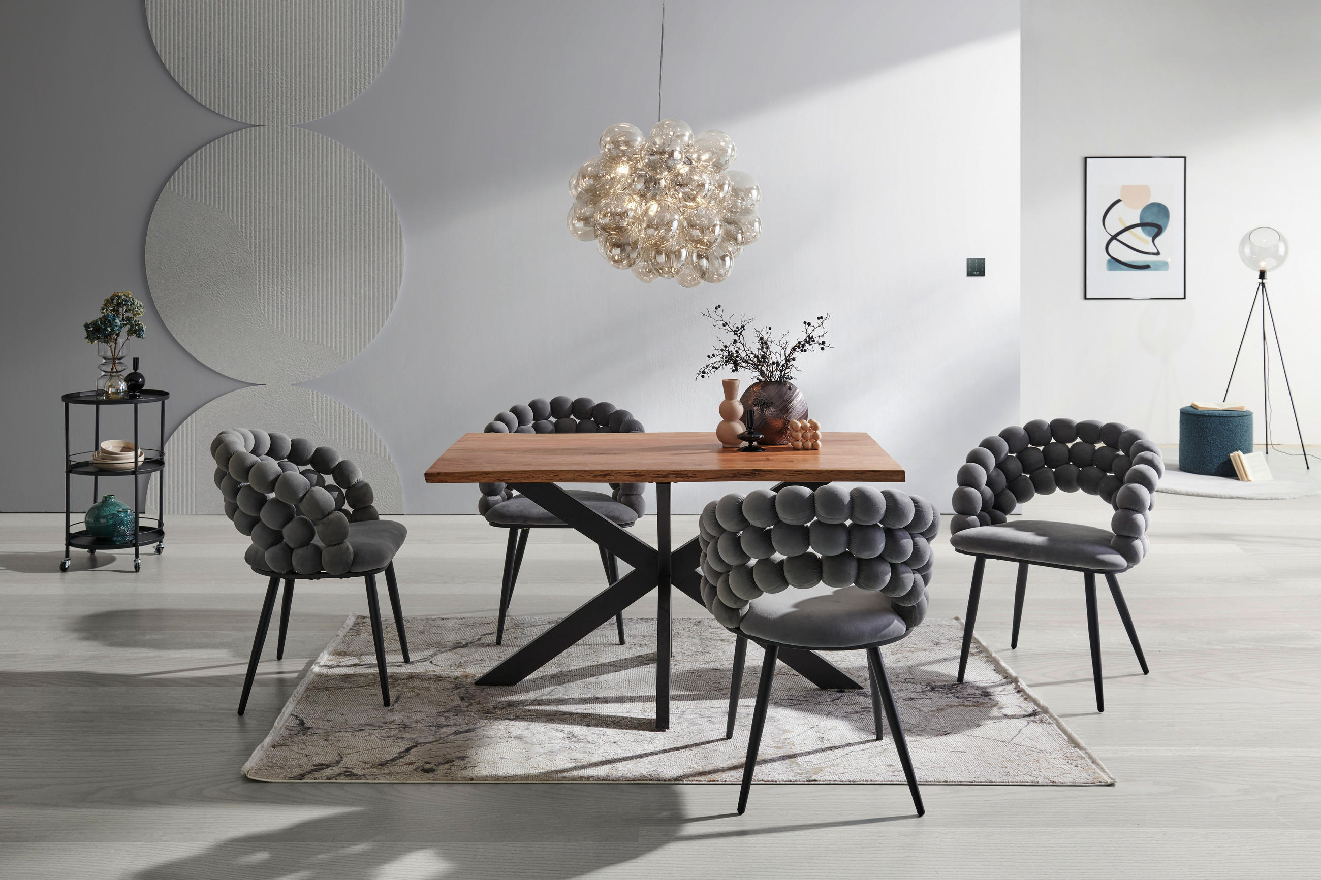 ESSTISCH in Holz, Metall 140/80/77 cm   - Schwarz/Akaziefarben, LIFESTYLE, Holz/Metall (140/80/77cm) - Landscape