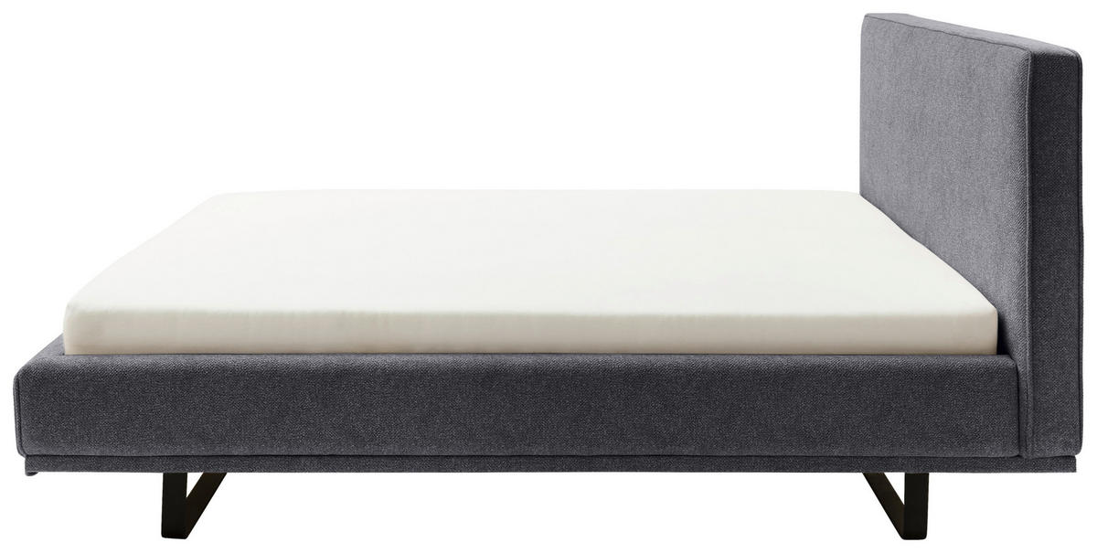 POLSTERBETT 180/200 cm  in Anthrazit  - Anthrazit/Schwarz, Design, Textil/Metall (180/200cm) - Schöner Wohnen