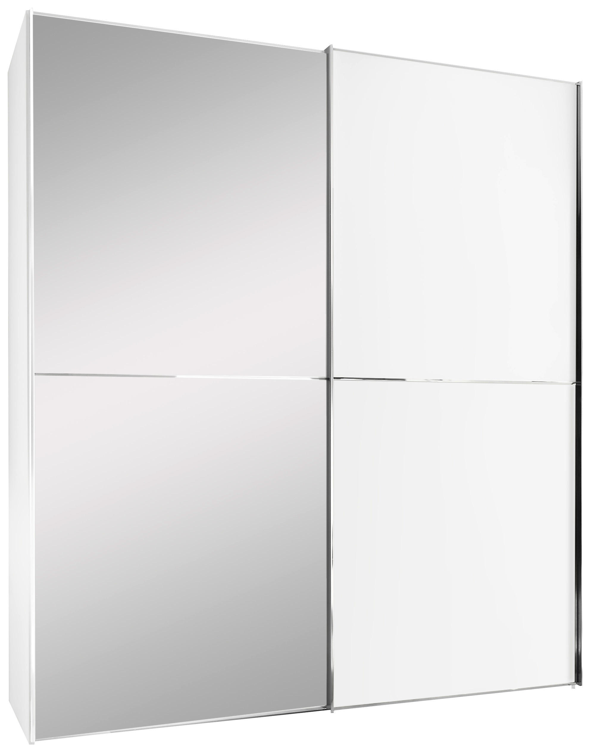 SCHWEBETÜRENSCHRANK 2-türig  - Chromfarben, Design, Glas/Holzwerkstoff (167/222/68cm) - Moderano