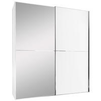 SCHWEBETÜRENSCHRANK 2-türig  - Chromfarben, Design, Glas/Holzwerkstoff (188/222/68cm) - Moderano