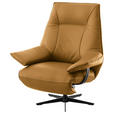 RELAXSESSEL in Leder Bernsteinfarben  - Beige/Bernsteinfarben, Design, Leder/Metall (92/79/82cm) - Dieter Knoll