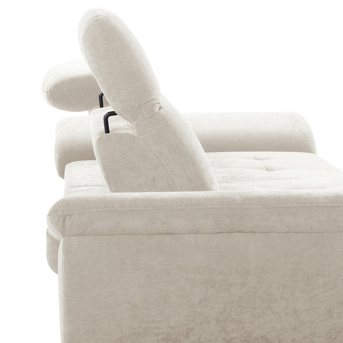 ECKSOFA  Webstoff Creme  - Creme/Schwarz, Design, Textil/Metall (195/268cm) - Livetastic