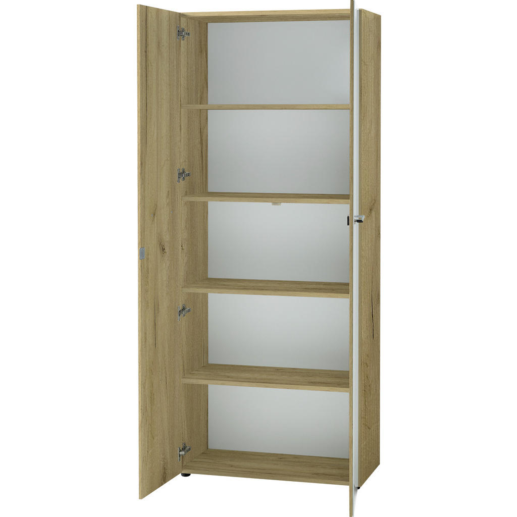 Thumbnail - Novel Aktenschrank GW-Monteria, Weiß, Eiche, Holzwerkstoff, 4 Fächer, 80x196x37 cm, Made in Germany, Beimöbel erhältlich...