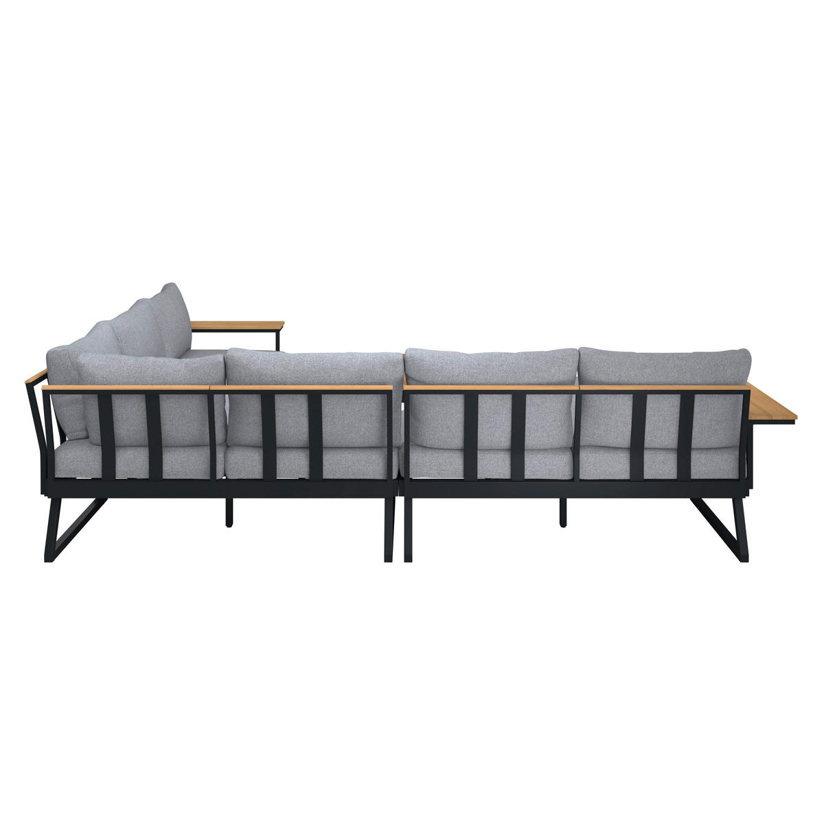 LOUNGEGARNITUR   Teakholz Aluminium  - Dunkelgrau, MODERN, Holz/Metall - Ambia Garden