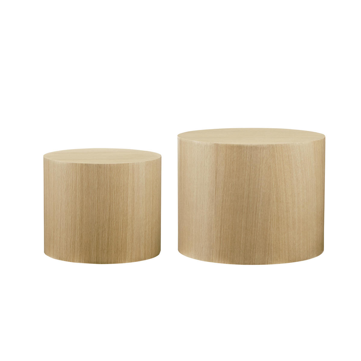 COUCHTISCHSET rund Eichefarben  - Eichefarben, Design, Holzwerkstoff (48-38/48-38/38-32cm) - Livetastic