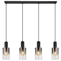 HÄNGELEUCHTE 102,5/12,5/150 cm    - Klar/Schwarz, Design, Glas/Kunststoff (102,5/12,5/150cm) - Globo