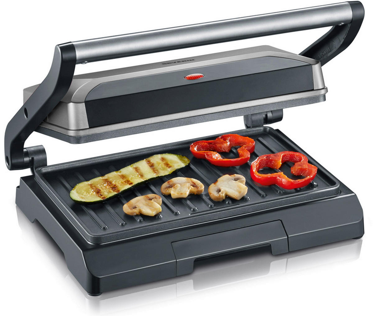 KONTAKTGRILL  - Silberfarben/Schwarz, Trend, Kunststoff/Metall (29,1/26/11,5cm) - Severin