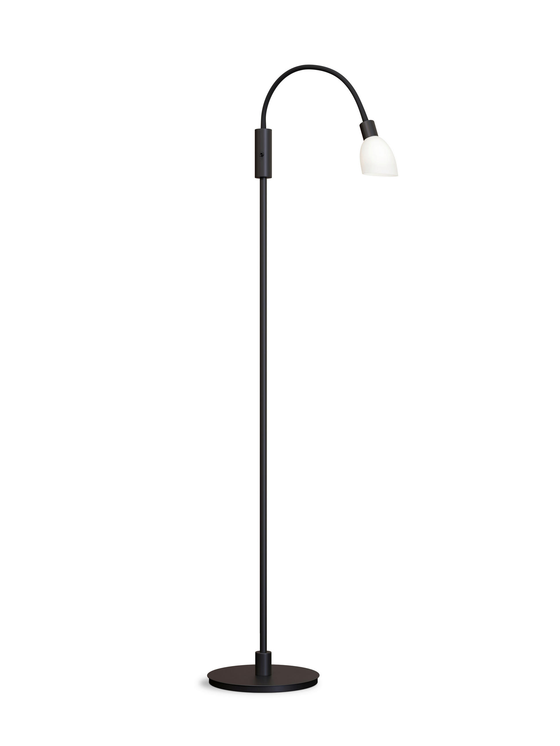 STEHLEUCHTE 24/140 cm    - Opal/Schwarz, Basics, Glas/Metall (24/140cm) - Belid