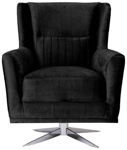 SESSEL Velours Schwarz - Chromfarben/Schwarz, Design, Textil/Metall (70/96/75cm) - Livetastic