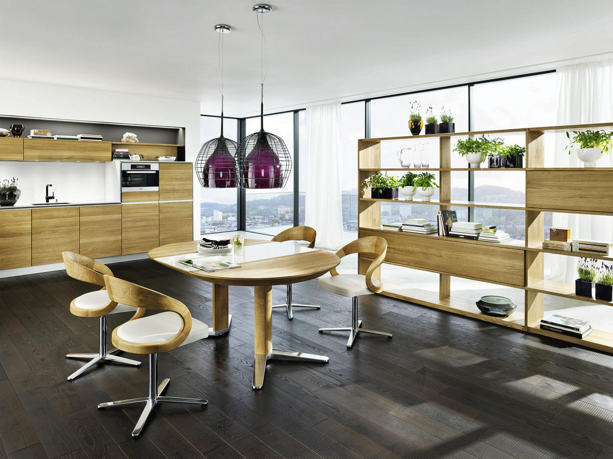 EINBAUKÜCHE VAO  - Eichefarben, Design, Holz - Team 7