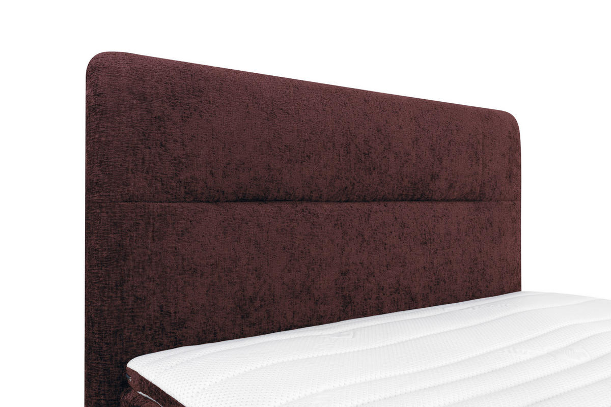 BOXSPRINGBETT 140/200 cm  in Dunkelrot  - Schwarz/Dunkelrot, Design, Textil/Metall (140/200cm) - Esposa