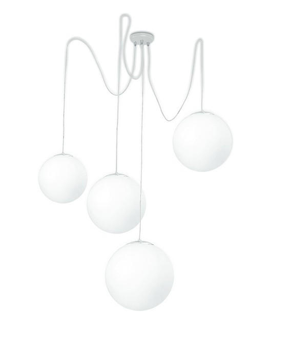 HÄNGELEUCHTE Luce Ambiente e Design 35/250 cm   - Chromfarben/Weiß, KONVENTIONELL, Glas/Metall (35/250cm)