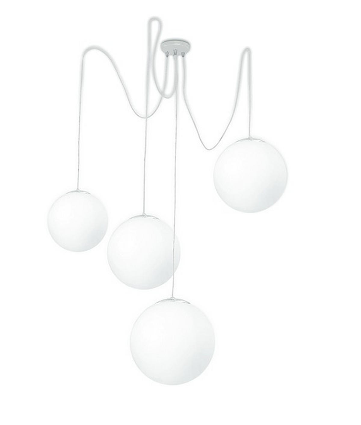 HÄNGELEUCHTE Luce Ambiente e Design 35/250 cm   - Chromfarben/Weiß, KONVENTIONELL, Glas/Metall (35/250cm)