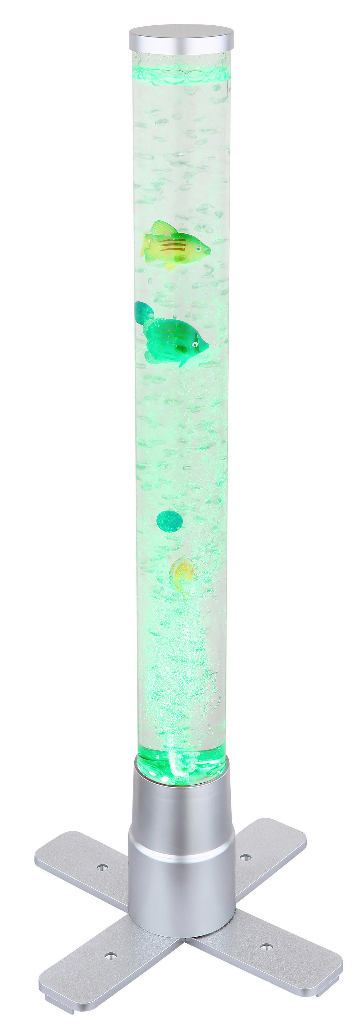 LED-STEHLEUCHTE - Klar/Silberfarben, Basics, Kunststoff (24,6/24,6/61,1cm) - Globo