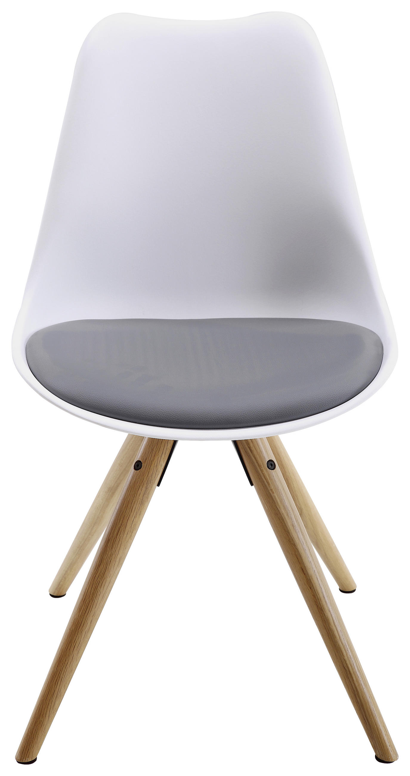 STUHL  in Lederlook Kunststoff, Textil matt  - Naturfarben/Weiß, LIFESTYLE, Holz/Kunststoff (48,5/85/55cm) - Livetastic