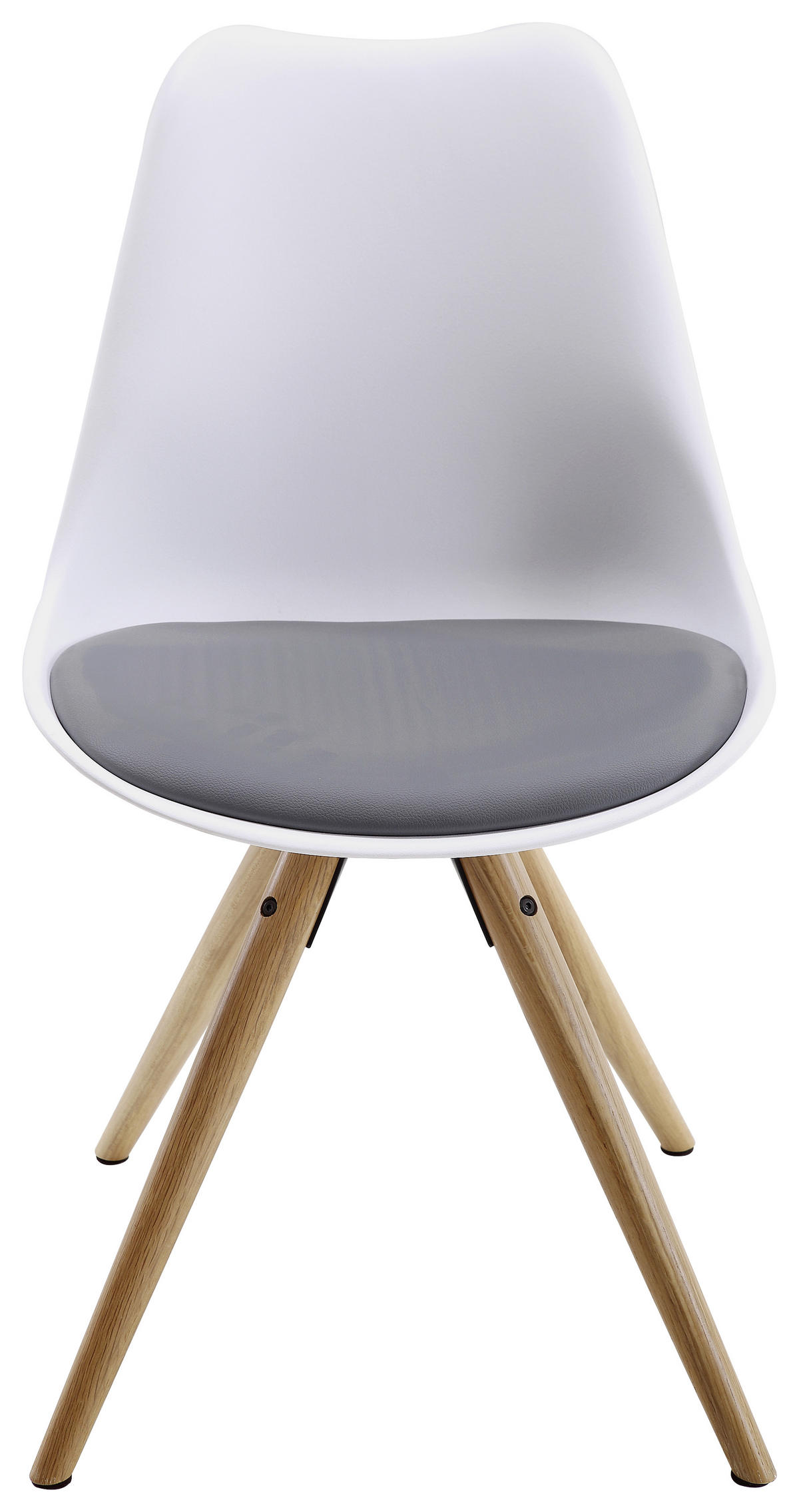 STUHL  in Lederlook Kunststoff, Textil matt  - Naturfarben/Weiß, LIFESTYLE, Holz/Kunststoff (48,5/85/55cm) - Livetastic