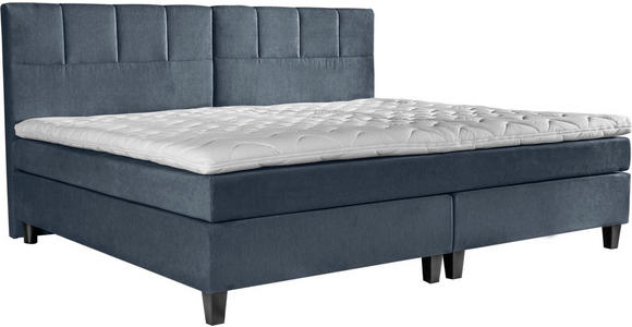 BOXSPRINGBETT 200/200 cm  in Blaugrau  - Dunkelgrau/Blaugrau, Trend, Holz/Textil (200/200cm) - Esposa