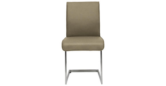 SCHWINGSTUHL  in Stahl Mikrofaser  - Edelstahlfarben/Grün, Design, Holzwerkstoff/Textil (48/91/60cm) - Dieter Knoll