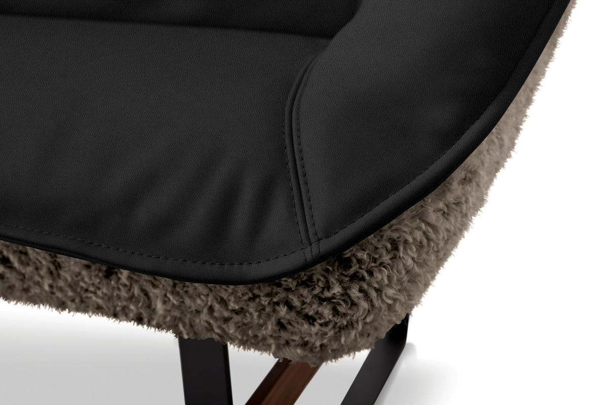 SITZBANK 229/88/80 cm  in Schwarzbraun  - Schwarzbraun/Schwarz, Design, Leder/Holz (229/88/80cm) - Koinor