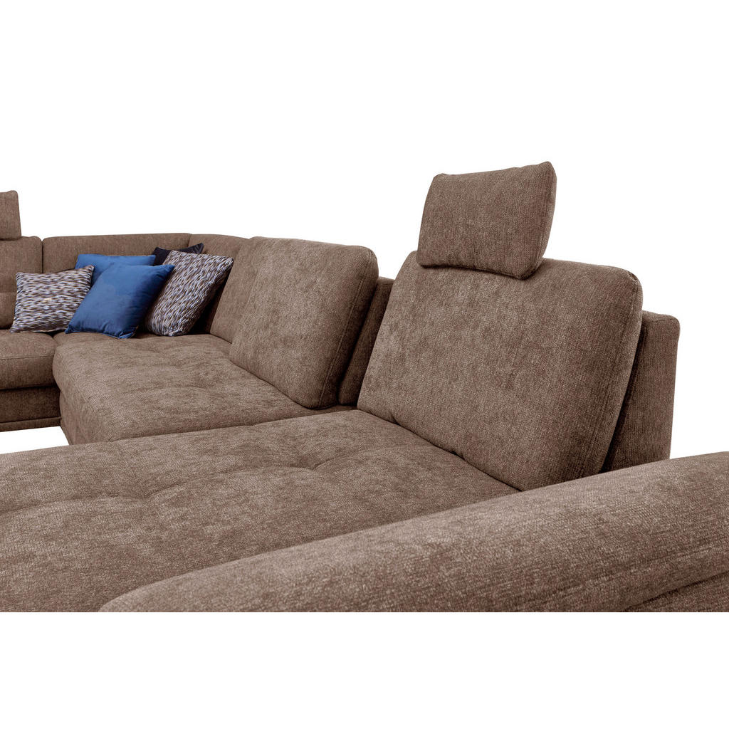 Thumbnail - Sit & More Wohnlandschaft, Taupe, Textil, 7-Sitzer, Ottomane links, U-Form, 363x223 cm, Goldenes M, Oeko-Tex® Standard 1...