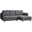 ECKSOFA in Struktur Grau  - Schwarz/Grau, KONVENTIONELL, Holz/Textil (247/170cm) - Carryhome