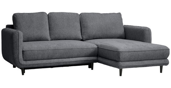 ECKSOFA in Struktur Grau  - Schwarz/Grau, KONVENTIONELL, Holz/Textil (247/170cm) - Carryhome