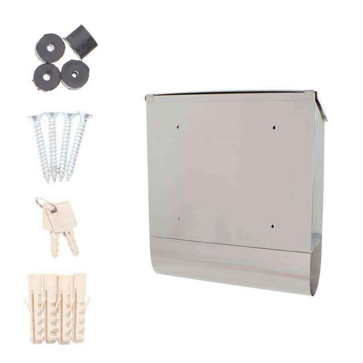 BRIEFKASTEN Edelstahlfarben  - Edelstahlfarben, KONVENTIONELL, Metall (36.5/41.5/11.5cm) - ROTTNER