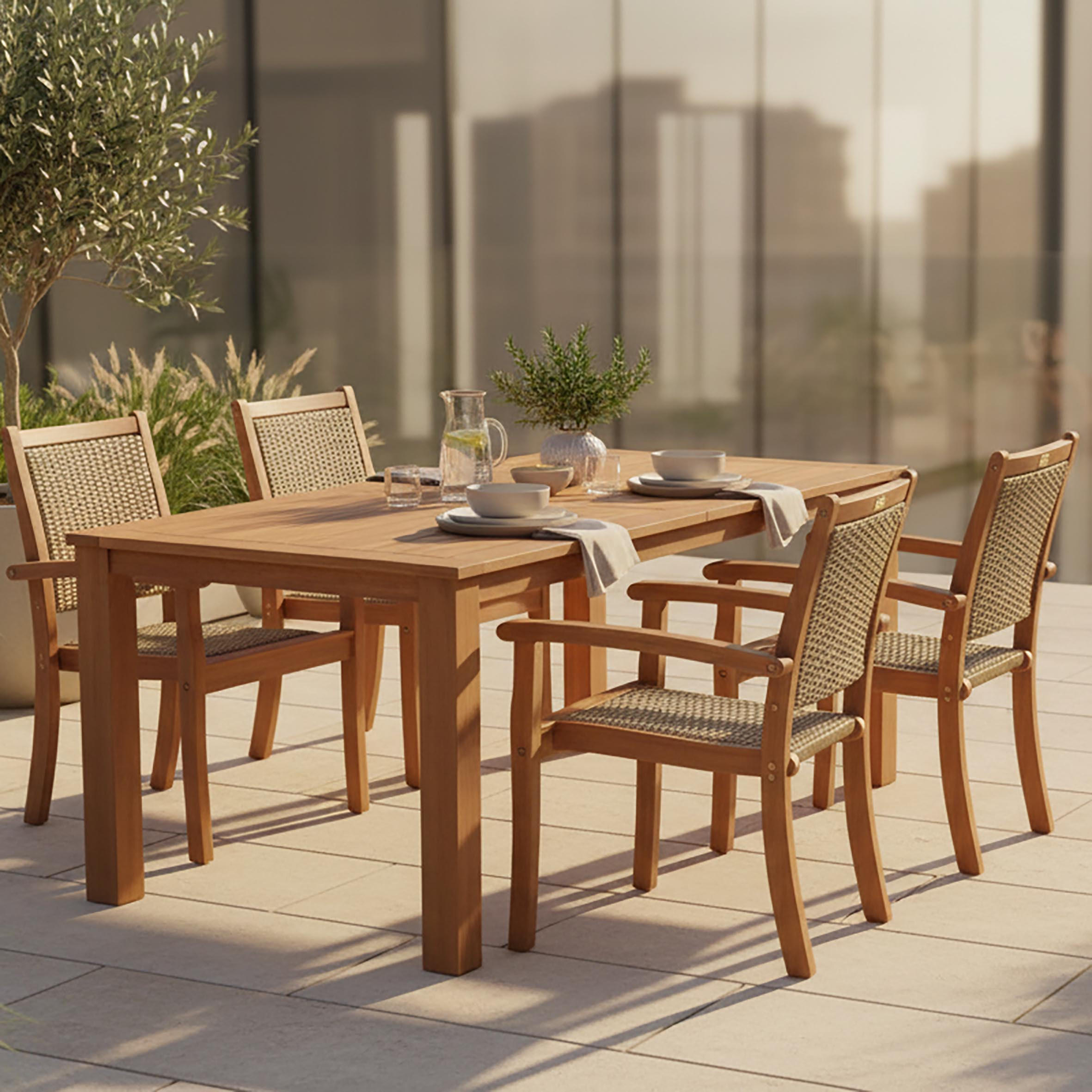 GARTENSET 5-teilig  - Naturfarben, MODERN, Holz/Kunststoff - Gardenson