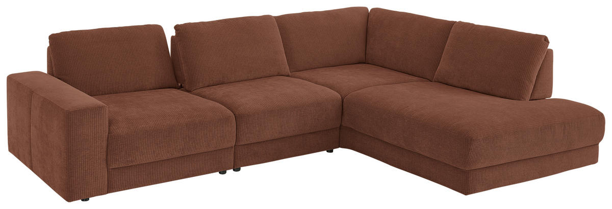 ECKSOFA in Chenille, Jacquard Rostfarben  - Rostfarben/Schwarz, Design, Kunststoff/Textil (316/242cm) - Niels Andersson