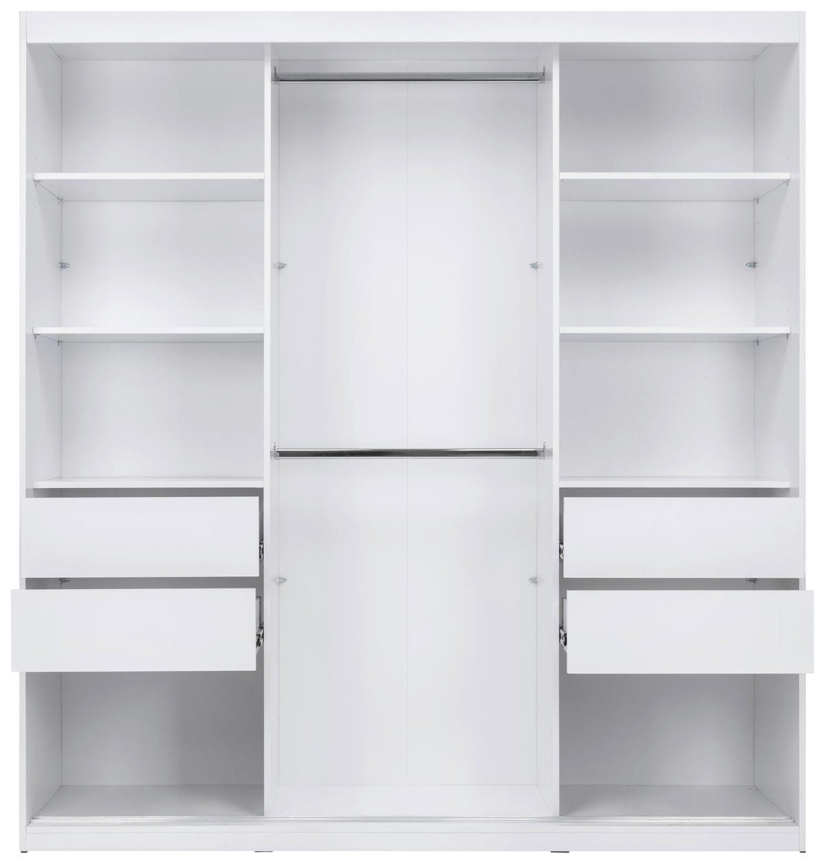 SCHIEBETÜRENSCHRANK 200/215/59,5 cm 3-türig  - Schwarz/Weiß, MODERN, Holzwerkstoff/Metall (200/215/59,5cm) - MID.YOU