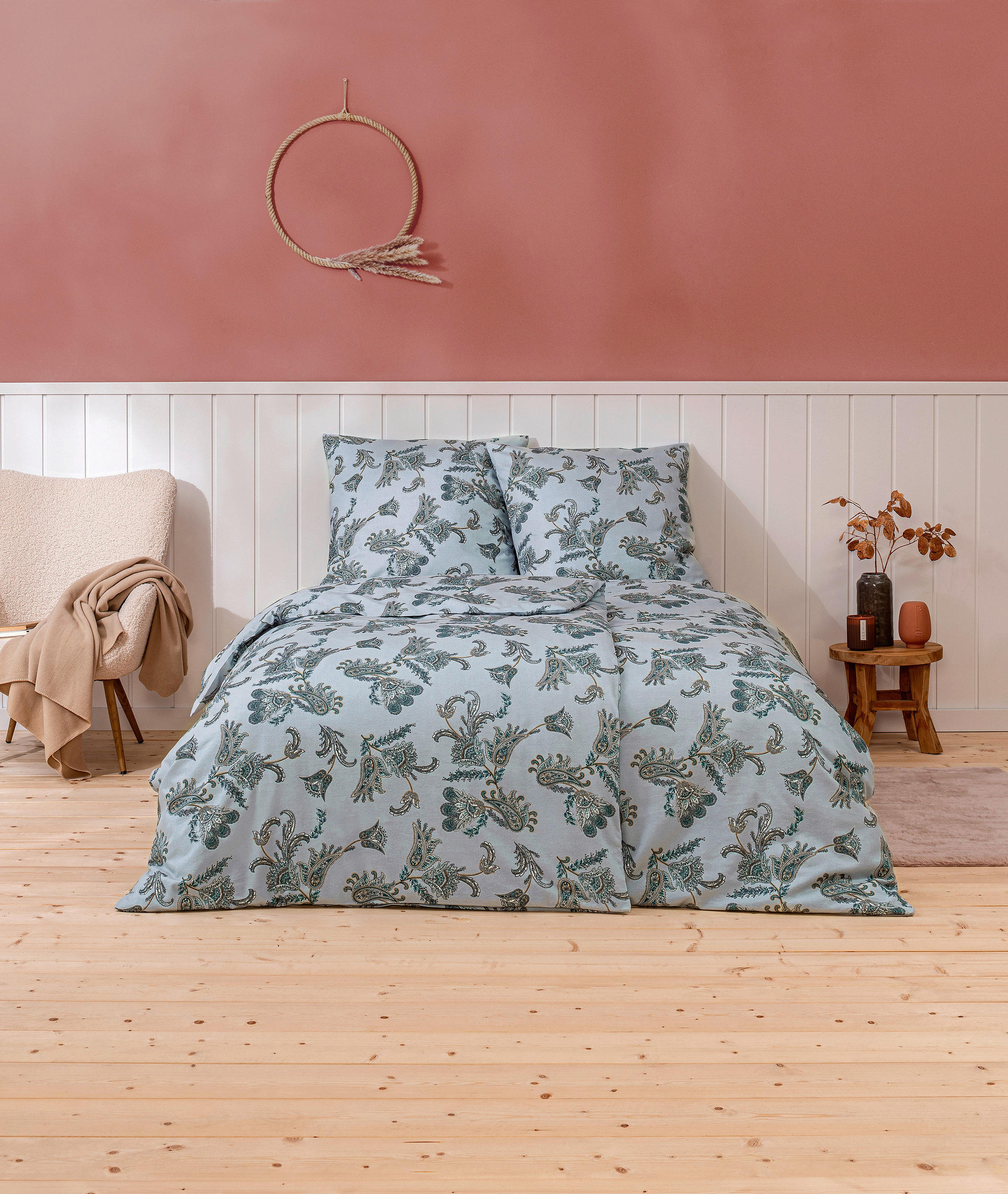 BETTWÄSCHE Ostana Flanell 135/200 cm  - Blau, Design, Textil (135/200cm) - Estella